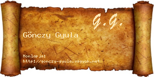 Gönczy Gyula névjegykártya